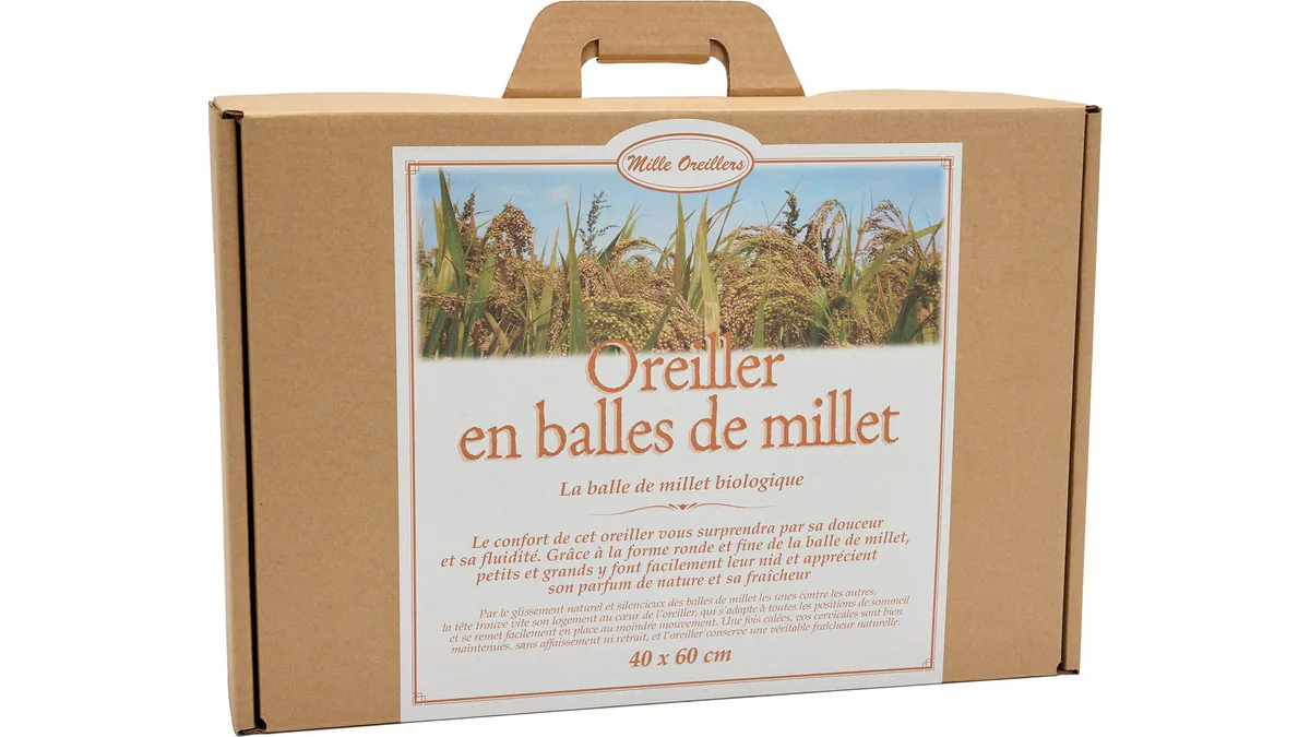 Oreiller végétal naturel en balles de millet Bio